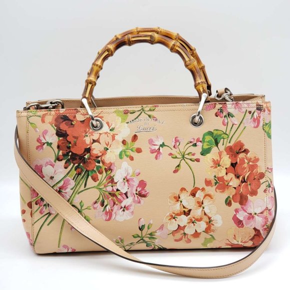 100% Authentic Gucci GG Bloom Bamboo Handle Shoulder/Hand Bag - Picture 3 of 16
